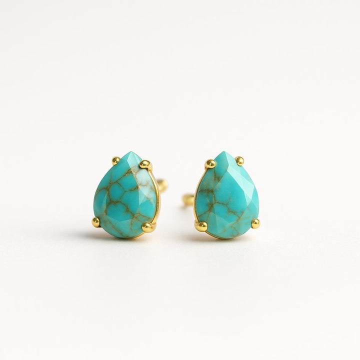Mediterranean Tears – Stud Earrings with Turquoise Stone